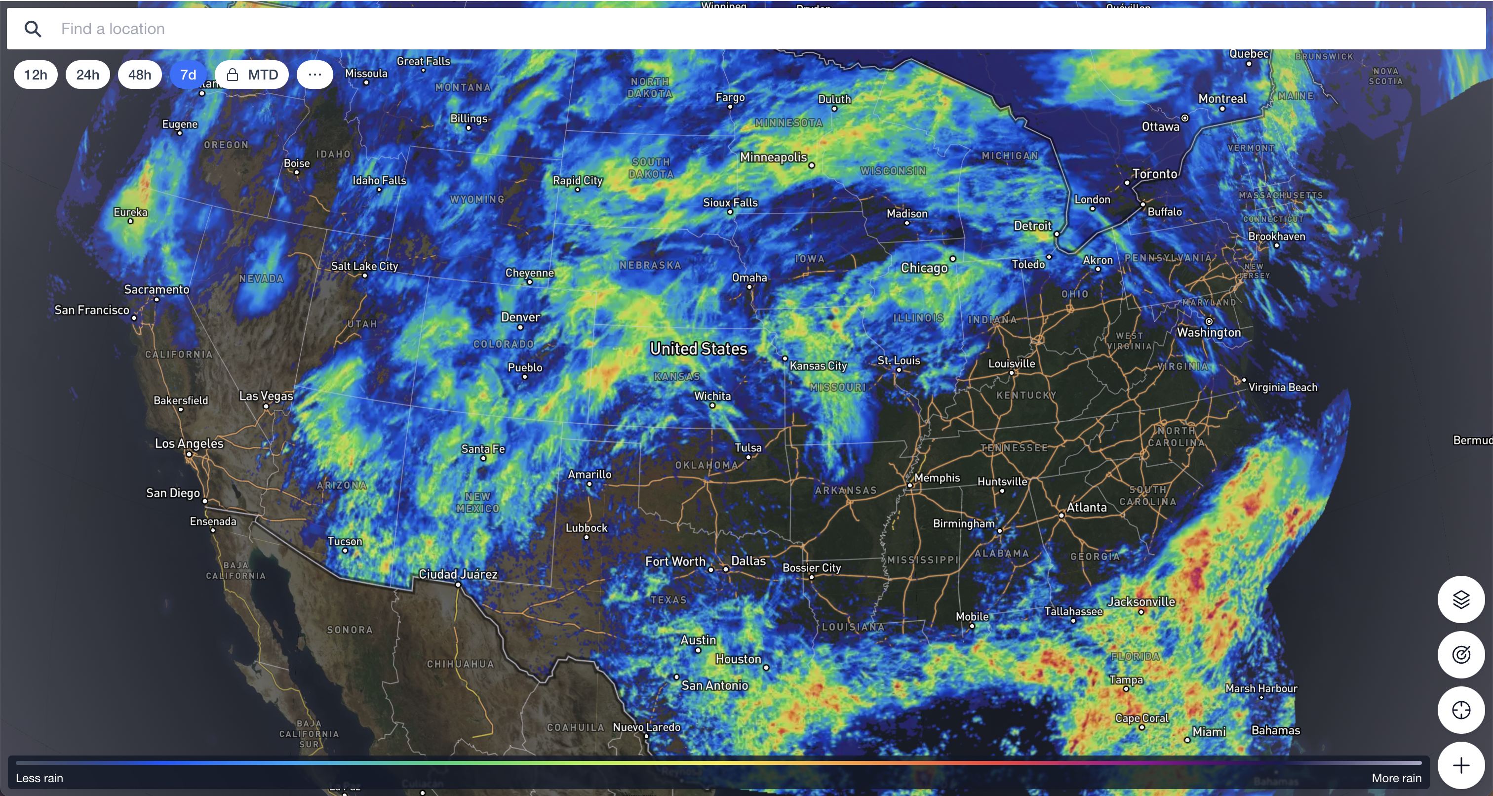 rainfall map after