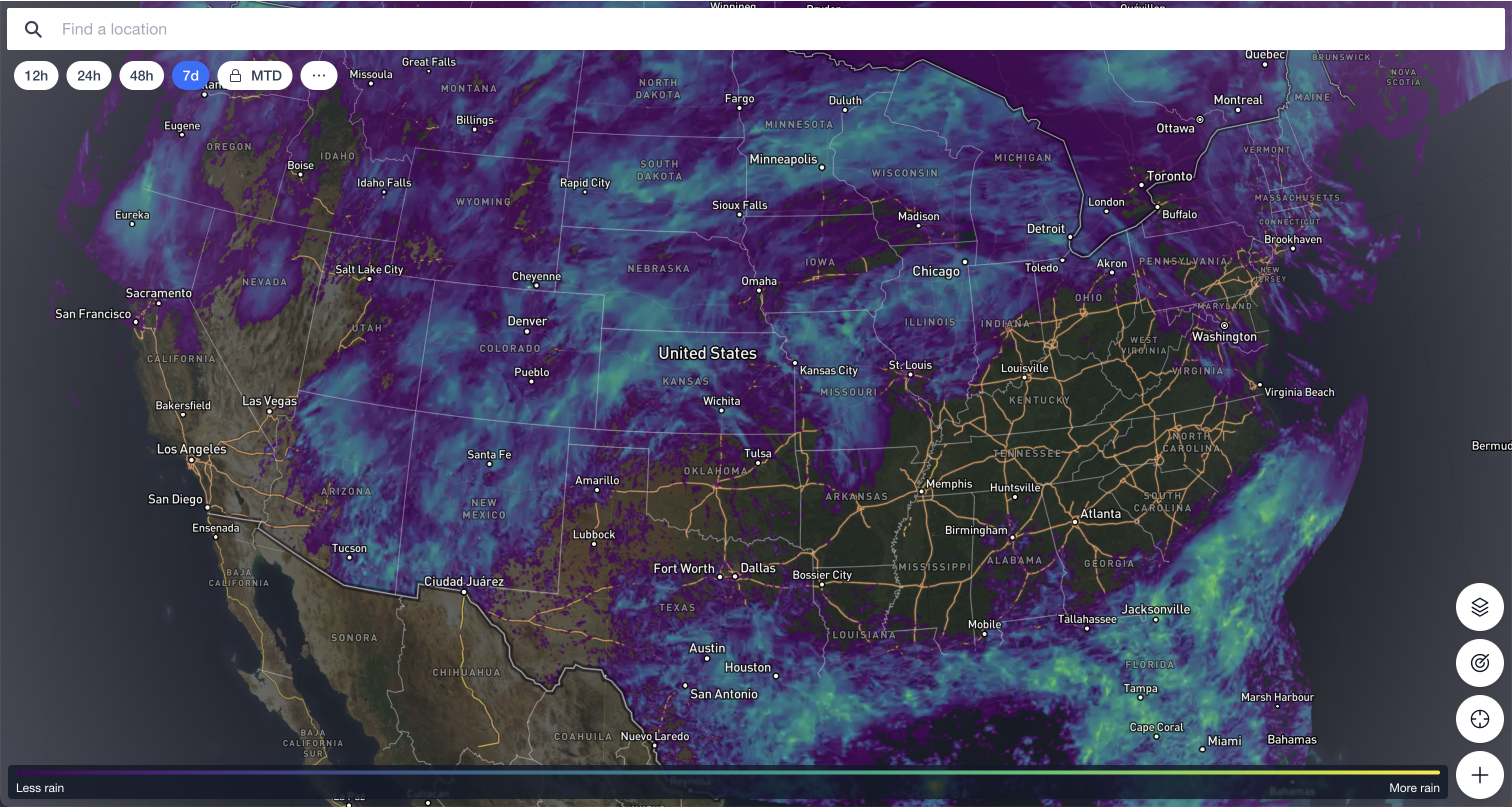 rainfall map before